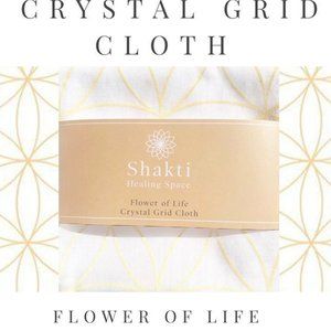 Flower of Life Gold Crystal Grid Cloth 22”